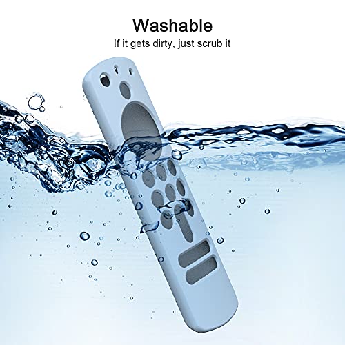 Image of Silicone Case Compatible with Fire TV Stick 3rd Gen 2021 Remote Full Wrap with Lanyard, Compatible with Amazon fire Stick Remote Cover (Only Silicon Cover Included - Sky Blue Style 2