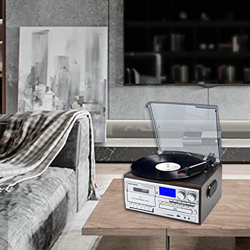 JORLAI 9 en 1 Platine Vinyle 33/45/78 RPM avec Bluetooth CD/Cassette, USB/SD/MMC Encodage, AM/FM Radio, Haut-Parleurs… - Les Beatles, Paul McCartney, John Lennon, RIngo Starr, George Harrison JORLAI 9 en 1 Platine Vinyle 33/45/78 RPM avec Bluetooth CD/Cassette, USB/SD/MMC Encodage, AM/FM Radio, Haut-Parleurs… – Image 8