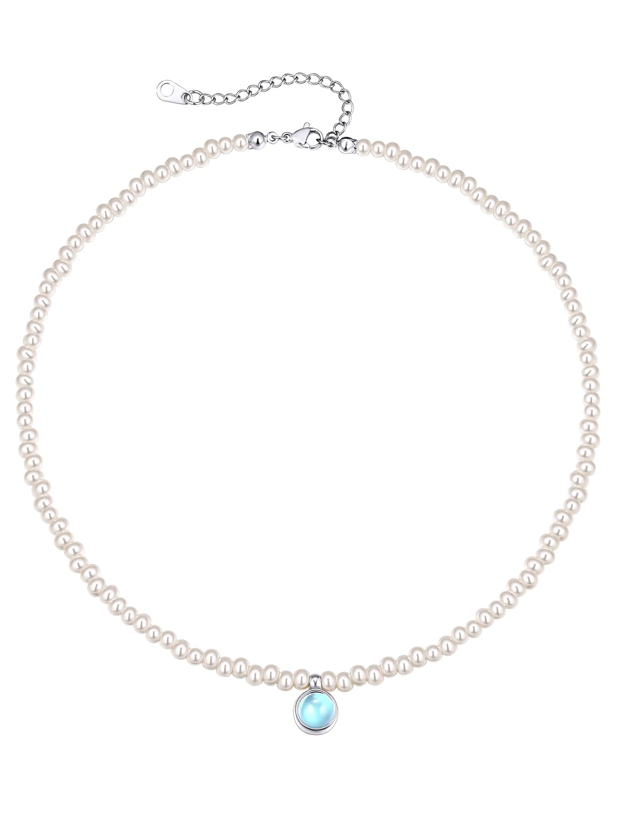 KeyStyleBaroque Pearl Necklace for Women, 4/5 MM Dainty Imitation Pearl Choker Necklaces Wedding Pearl Necklace Delicate Jewelry for Women Simple Bridesmaid Jewelry Gifts