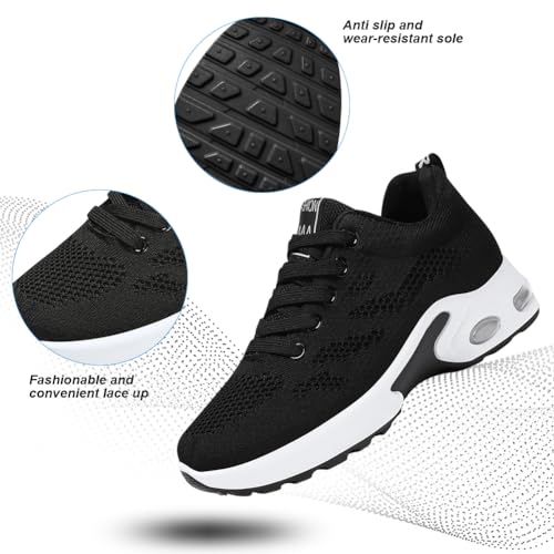 Image of Padgene Womens Sneakers Air Cushion Running Shoes Lightweight Tennis Walking Shoes Mesh Breathable Gym Work Fashion Sneakers Athletic Comfortable Casual
