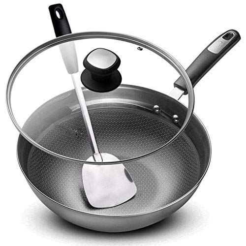 Wok - Edelstahl Wok Antihaftpfanne E-Free Haushalt Multifunktions-Induktionsherd Universalkochen