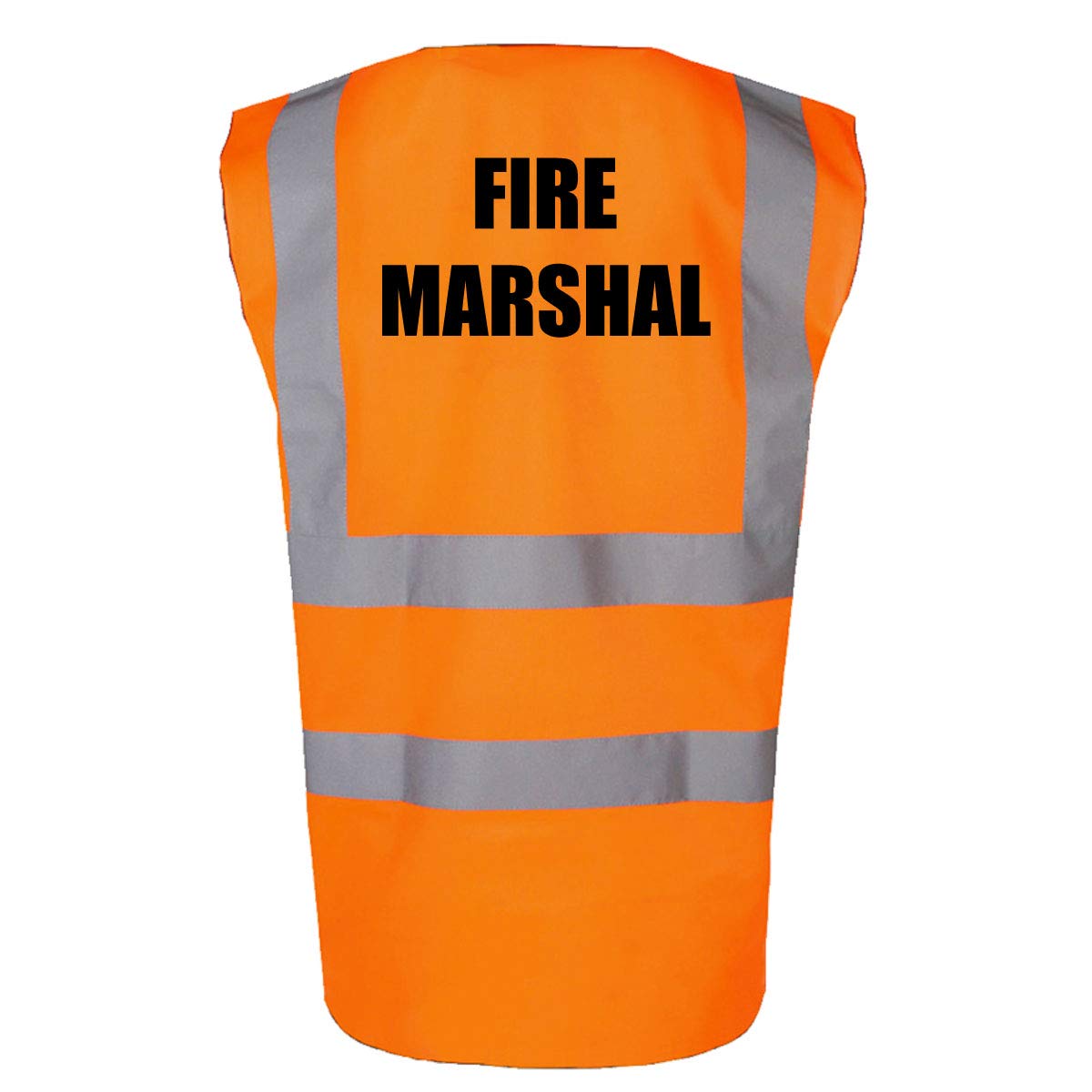 Fire Marshal Printed High Visibility Hi Vis Site, Work, Office & School Safety Vest (Small, Hi Vis Orange)
