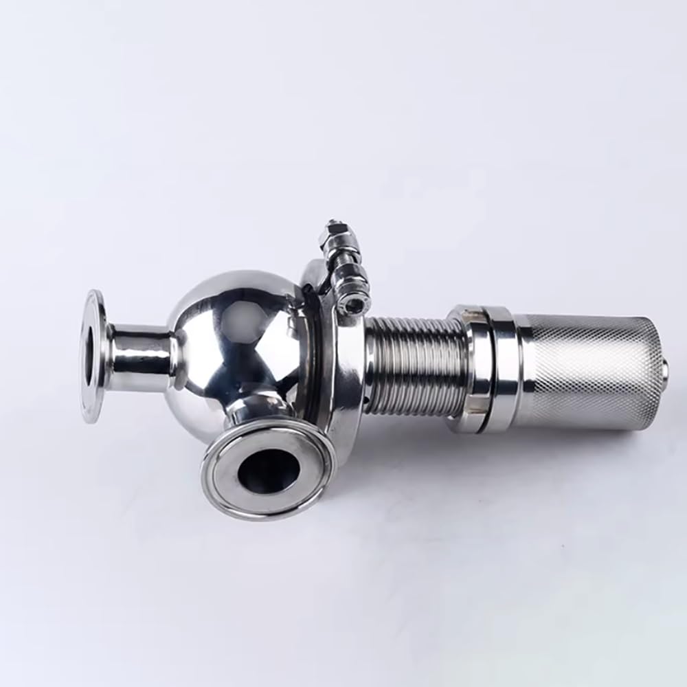 Valvola di Sicurezza Regolabile Sanitaria 3 Brida 1"-2", Valvola di Scarico Proporzionale SS304/316L, Guarnizione PTFE, Gamma Pressione 0,1-4 bar, per Sistemi Igienici(SS304,1-1/4")