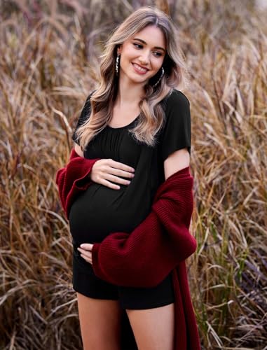 Image of Ekouaer Womens Nursing Pajamas Maternity Breastfeeding Pjs Sleepwear Layer Soft Postpartum Lounge Set Pregnancy Clothes