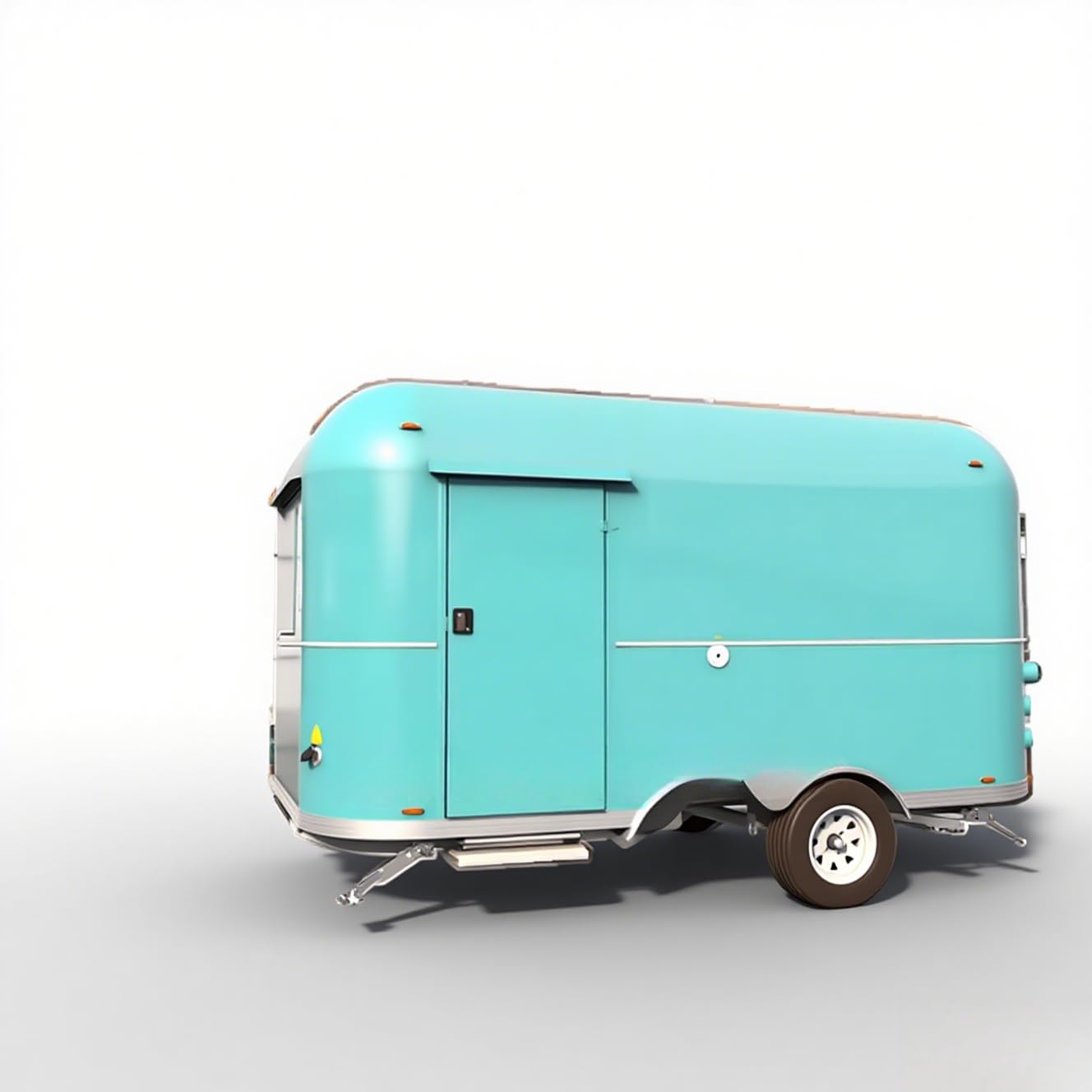 Remolque móvil de camión de alimentos con equipo completo - Diseño Airstream para la venta con café, perro caliente, helado, postre, carrito de bebidas y cocina de panadería para vendedores de 13 pies
