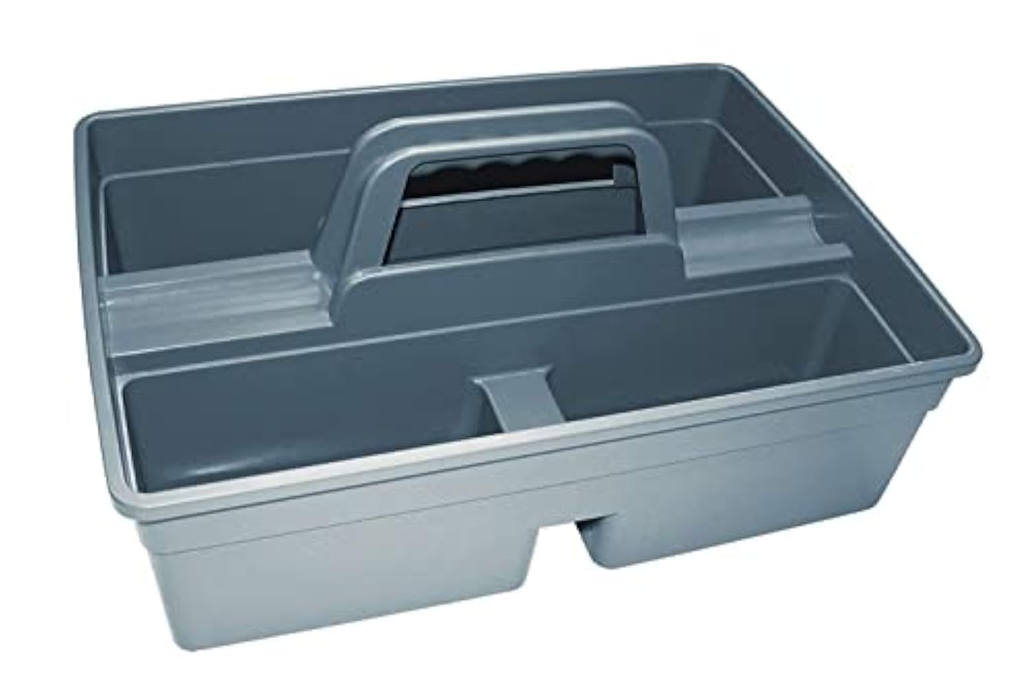 Jiaan Plastic Storage Tray Tote- Versatile Multiuse Caddy with Attached Portable Handle to Organize and Carry Tools 14.9 * 10.8 * 4.5 inch High Capacity (Grey)