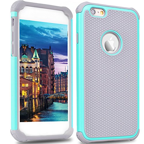 iPhone 6s Case,iPhone 6 Case,by AILUN,Soft&Reinforced Interior Silicone Bumper&Rugged Solid PC Back Shell,Shock-Absorption&Skid-Proof,Anti-Scratch Hybrid Dual-Layer Slim Cover[Mint Green]
