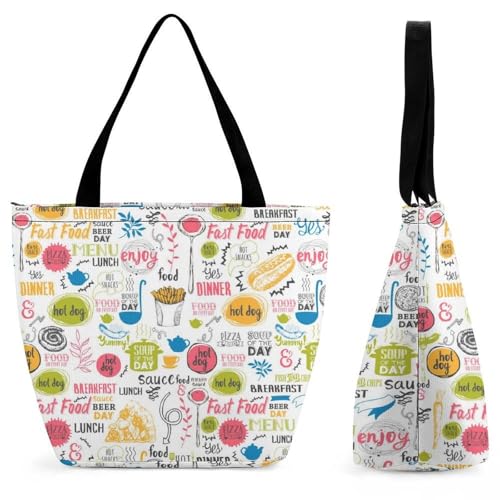 Sac bandoulière frites femme : grand sac cabas voyage et cabas de course