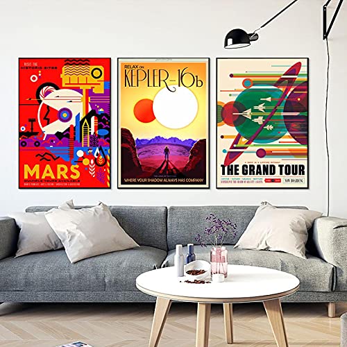 Toile peinture impression 50x70cm triptyque abstrait sans cadre x3
