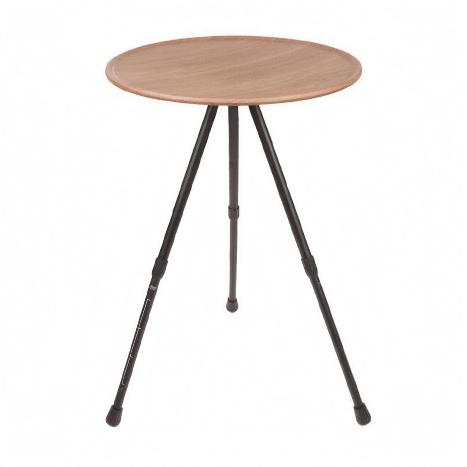 Folding Round Camping Table Wood Grain Finish Adjustable Height Folding Table Black Legs | Camping Furniture | Camping & Hiking | Outdoor Sports-image-21