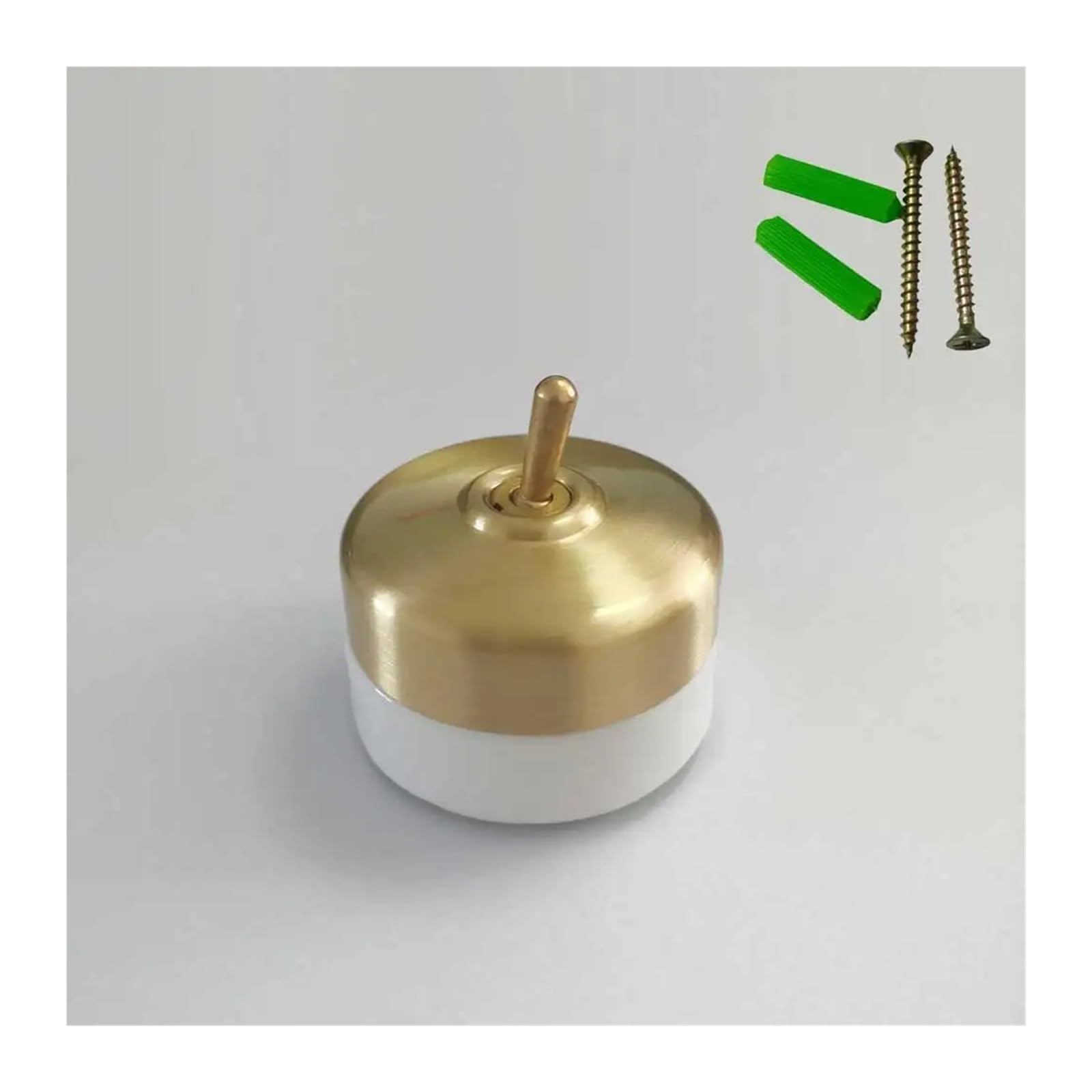 Interruptor de palanca redondo de cerámica, 1 vía, 2 vías, interruptor de luz de pared, palanca de latón, interruptor de pared ON-OFF(Copper 1 way)