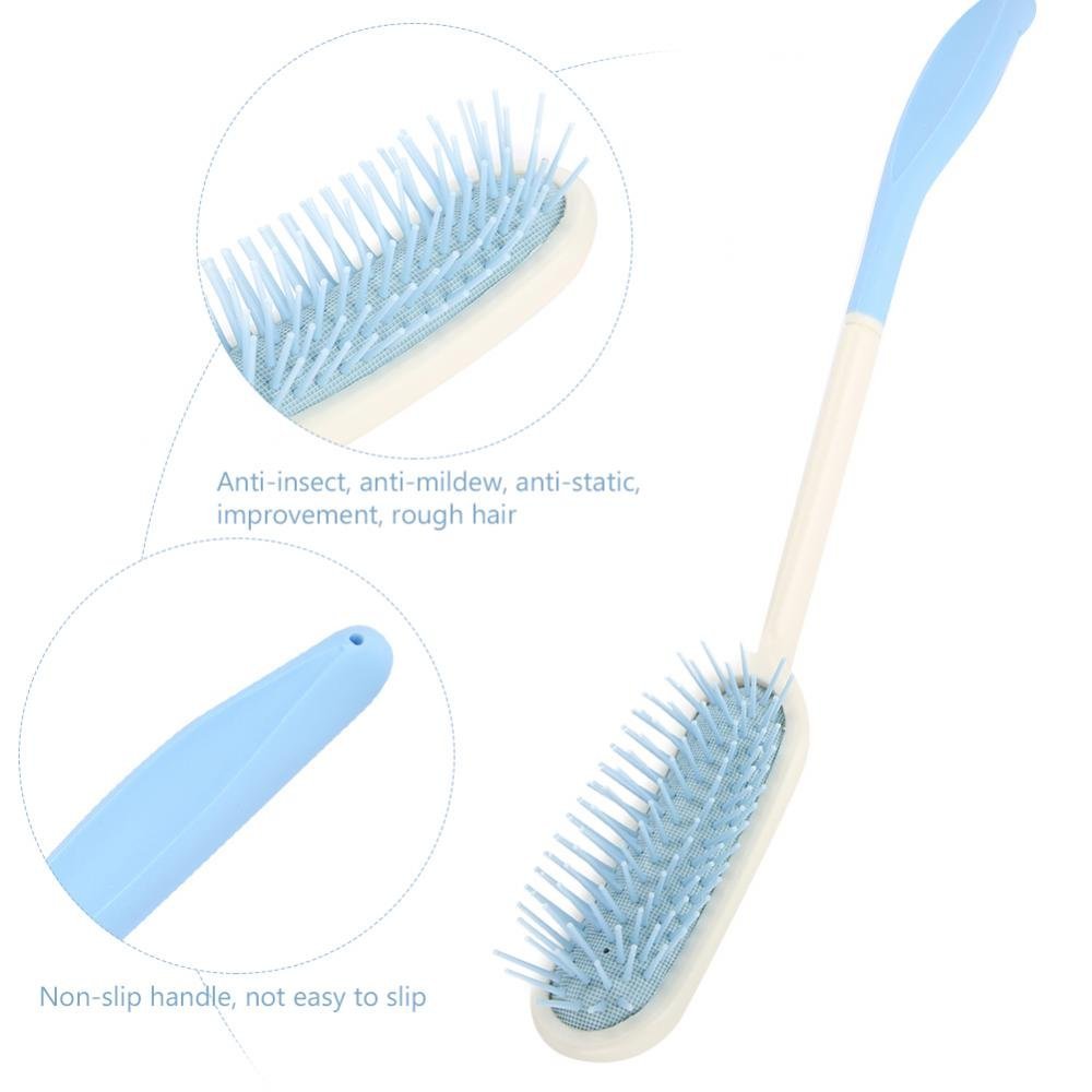 1Pcs Langer Stiel weicher Bürste, langer behandelter Bürsten Langer Griff Bürste Anti-Rutsch ergonomische lange Bürste-Reichweite(Haarbürste)