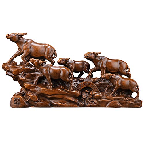Sculpture de Taureau en Statue de Vache Ornement de Bureau Luxe
