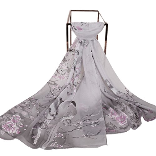 LMVERNA Birds Printed Scarf Women's Floral Scarves Chiffon Scarves Popular Shawls2