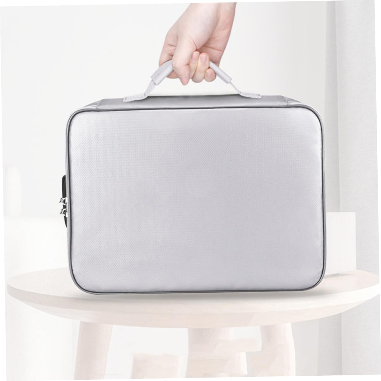 Borsa Porta Documenti Ignifuga e Grande Capacità di Fibra di Vetro con Chiusura Zip Liscia per Uso Ufficio e Scuola