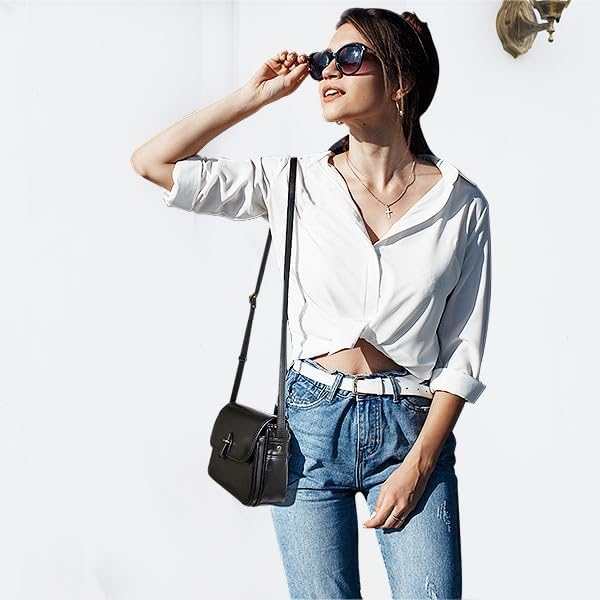 Miniatura 7 de HESHE Bolsos cruzados para mujer, bolsos de cuero, bolsos de hombro, bolso de diseñador para mujer, bolso cruzado