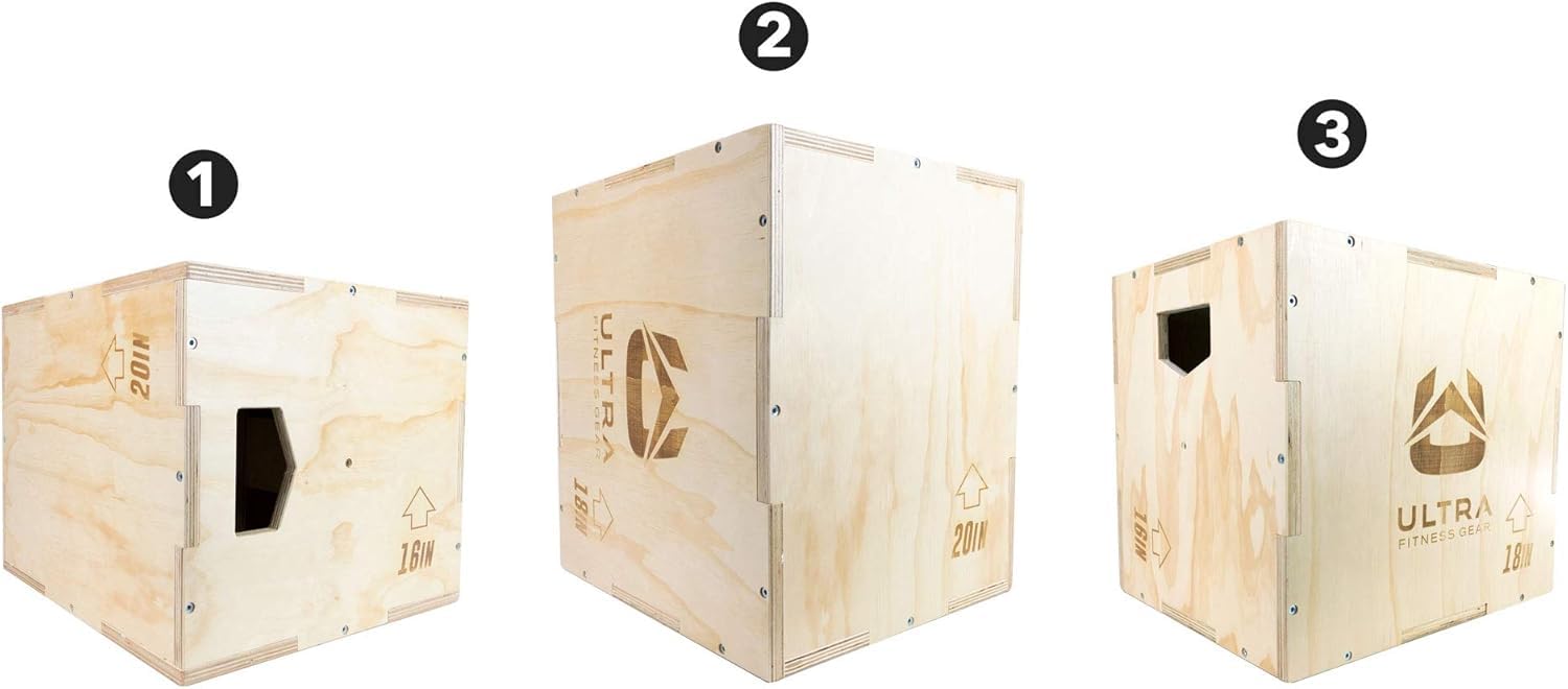 Caja pliométrica de madera 3 en 1 para salto, entrenamiento de artes marciales mixtas.