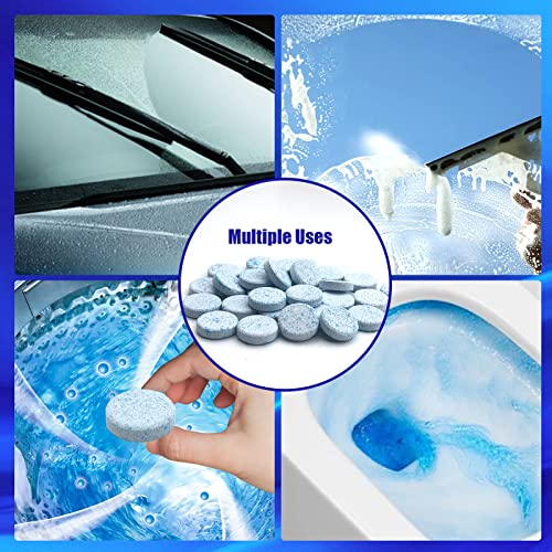 50 Pcs Car Windshield Washer Fluid Tablets, Car Glass Solid Wiper Cleaning Tablets, Easy To Use Windshield Wiper Fluid Solid Tablets For Most Cars Suv Trucks #TOP4