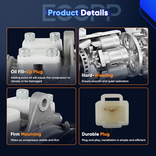 Image of ECCPP AC Compressor Fit for Chevrolet Sprint 1.0L 1985-1988 Fit for Suzuki X-90 1.6L 1996-1998 AC Compressor with Clutch