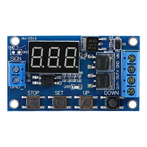 Timer Module, DC 5V-36V Timer Module Trigger Cycle Delay Timer Switch Turn On/Off Relay Module with LED Display Cover