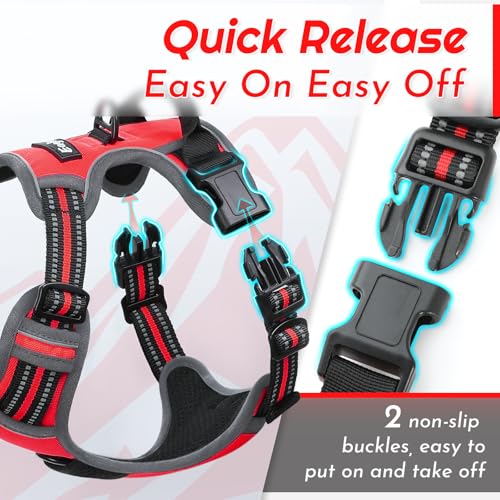 Image of Eagloo Dog Harness for Large Dogs, No Pull Pet Vest with 2 Leash Clips