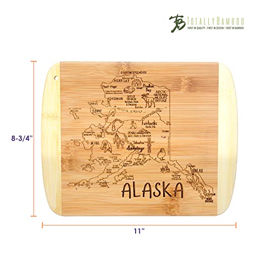 Image of Totally Bamboo A Slice of Life Alaska Engraved Map Cutting Board