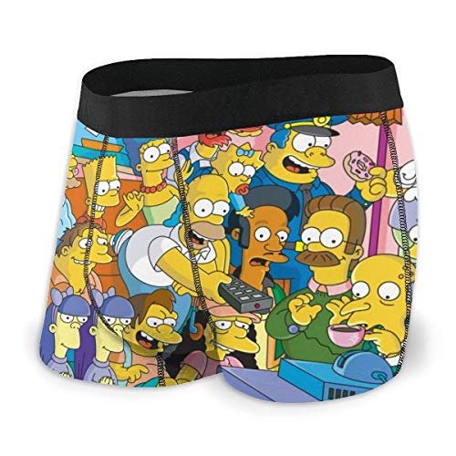 Henrnt Simpsons - Calzoncillos tipo bóxer para hombre, de microfibra, suaves, elásticos, paquete múltiple, hechos a medida, color negro anime, Negro, L
