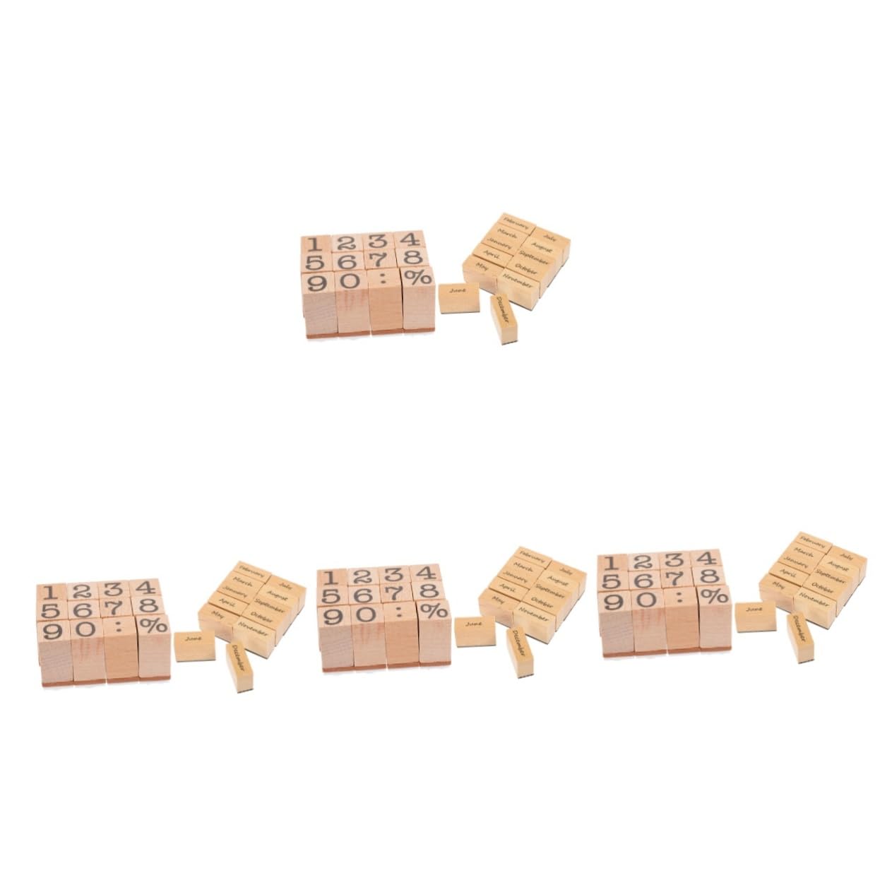 Operitacx 8sätze Holzstempeln Für Scrapbooking Dekorative Monats Und Zahlenstempel Für -karten Tagebuchgestaltung Und Handwerk Vintage-design Langlebig Und Vielseitig