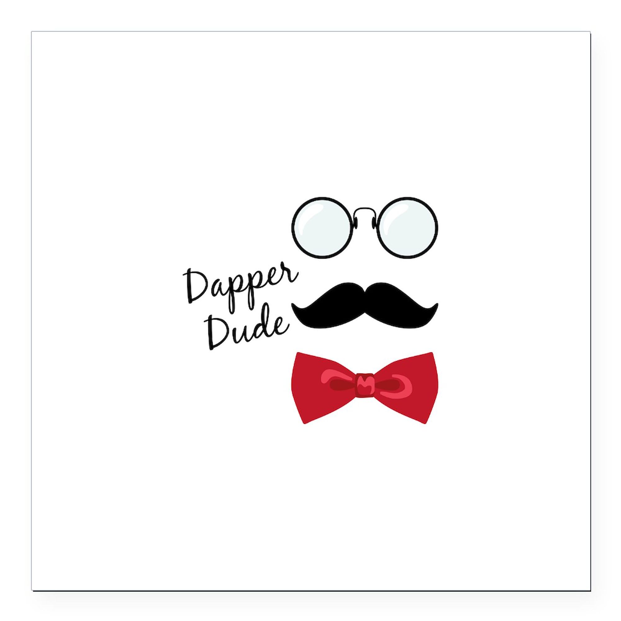 CafePress Dapper Dude Square Car Magnet 3 X 3 Square Car Magnet, Magnetic Bumper Display