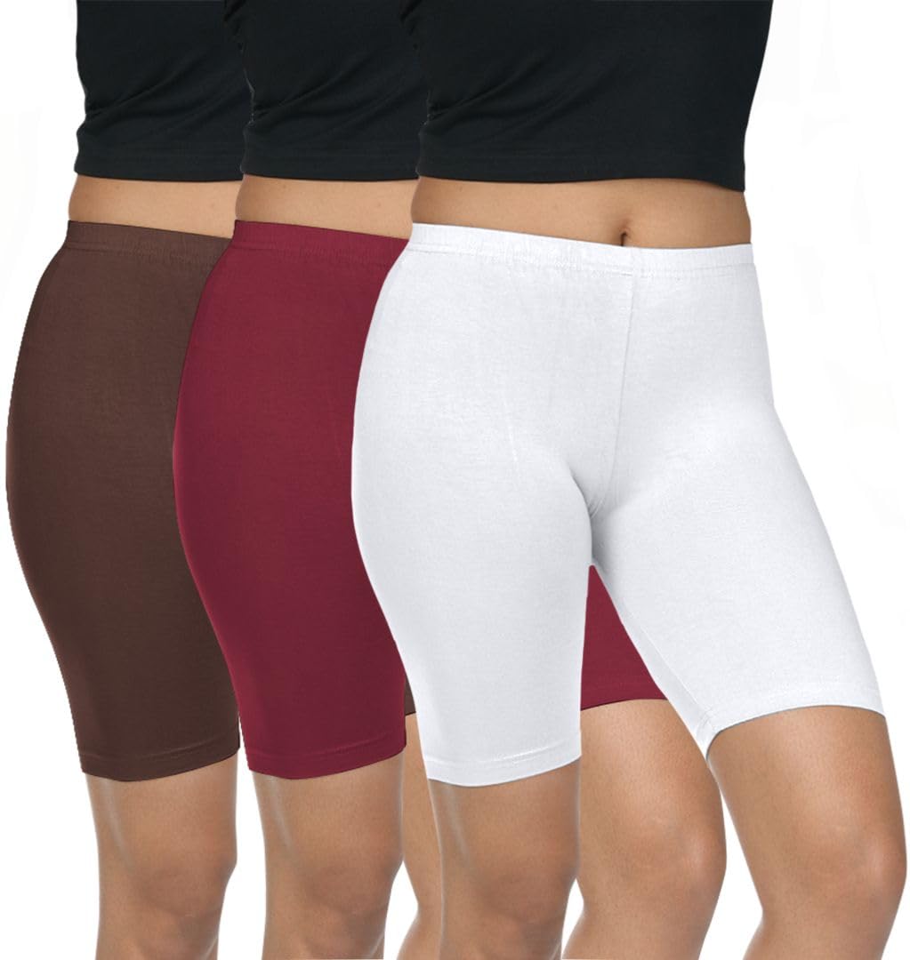 fly birds Pack of 3 Women Viscose Blend Solid Shorts (Brown/Frenchwine)-picture-29