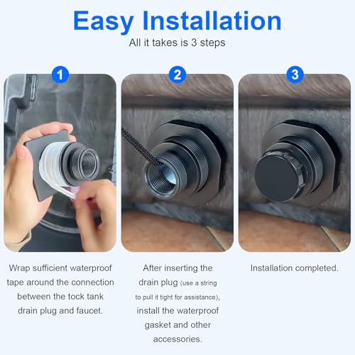 Image of Stock Tank Drain Plug for Rubbermaid 50、70、150、100, 300 Gallon Stock Tank ≥ 2 in Holes for Rubbermaid Stock Tank Stock Tank Plug Replacement