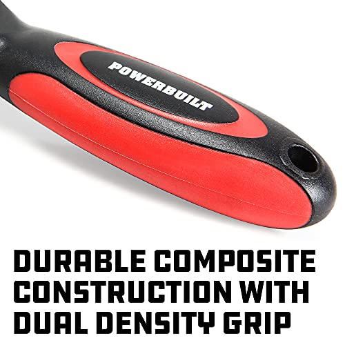 Image of Powerbuilt Stubby 3 /8 Inch and 1 /2 Inch Drive Composite Ratchet Handle, Reversible Socket Ratchet Wrench, 72 Tooth, Offset Comfort Handle - 940481