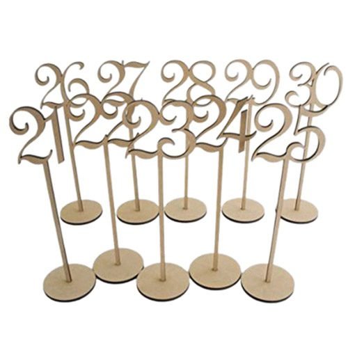 EDTara Wooden Table Number 2130 Table Number with Holder Base or Home
