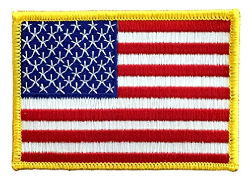 USA US American Flag Embroidered Patch - 3.5" x 2.5" Iron On or Sew On