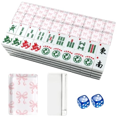 Set de Fichas American Mahjong 166 piezas con bolsa y dados miniatura 1