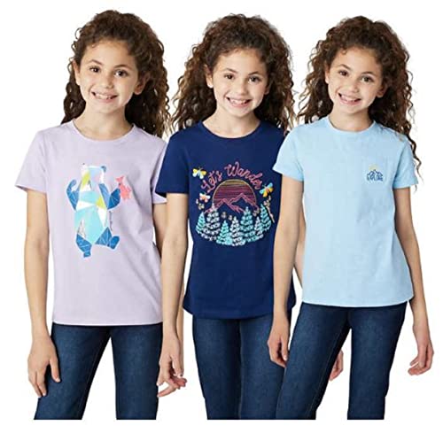 Eddie Bauer Youth Girl's 3 Pack Short Sleeve T-Shirts (as1, Alpha, s, Regular, Pastal Lilac, Small(7/8))