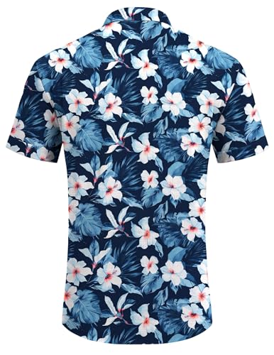 Image of COOFANDY Men's Linen Shirts Short Sleeve Casual Shirts Button Down Shirt for Men Beach Summer Wedding Shirt