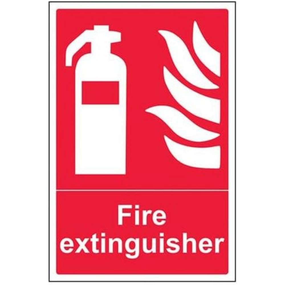 V Safety Fire Extinguisher Equipment Sign - 200mm x 300mm - 1mm Rigid Plastic