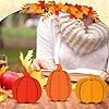 Blosssound 48 Pcs Fall Craft Set 36 Wood Pumpkin for Crafts 3D Pumpkin Cutouts with 12 Colored Markers Wooden Unfinished Slices to Paint for Thanksgiving Autumn Harvest DIY Handmade Tiered Tray Decor #3