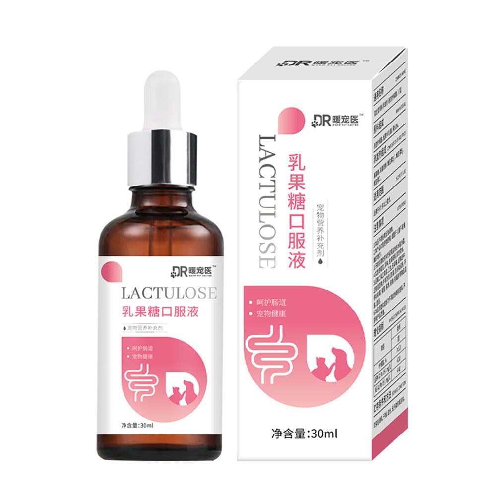 Pet Lactulose Oral Solution for Dogs and Cats, Natural Digestive Aid, Probiotic Support, Liquid Formula