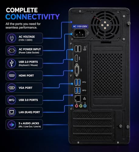 Image of lavya Core i5 Desktop Computer PC CPU | Core i5-4GEN (4590-Processor, 3.70 GHz) 8 GB RAM | 128 GB SSD /RGB Keyboard+Mouse /20 Monitor /WiFi | HDMI | USB 3.0| Windows 10 Pro & Office 21 /2 Year Warranty