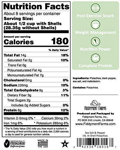 Miniatura 2 de Fiddyment Farms 1 libra de pistachos con cáscara de sal marina y pimienta