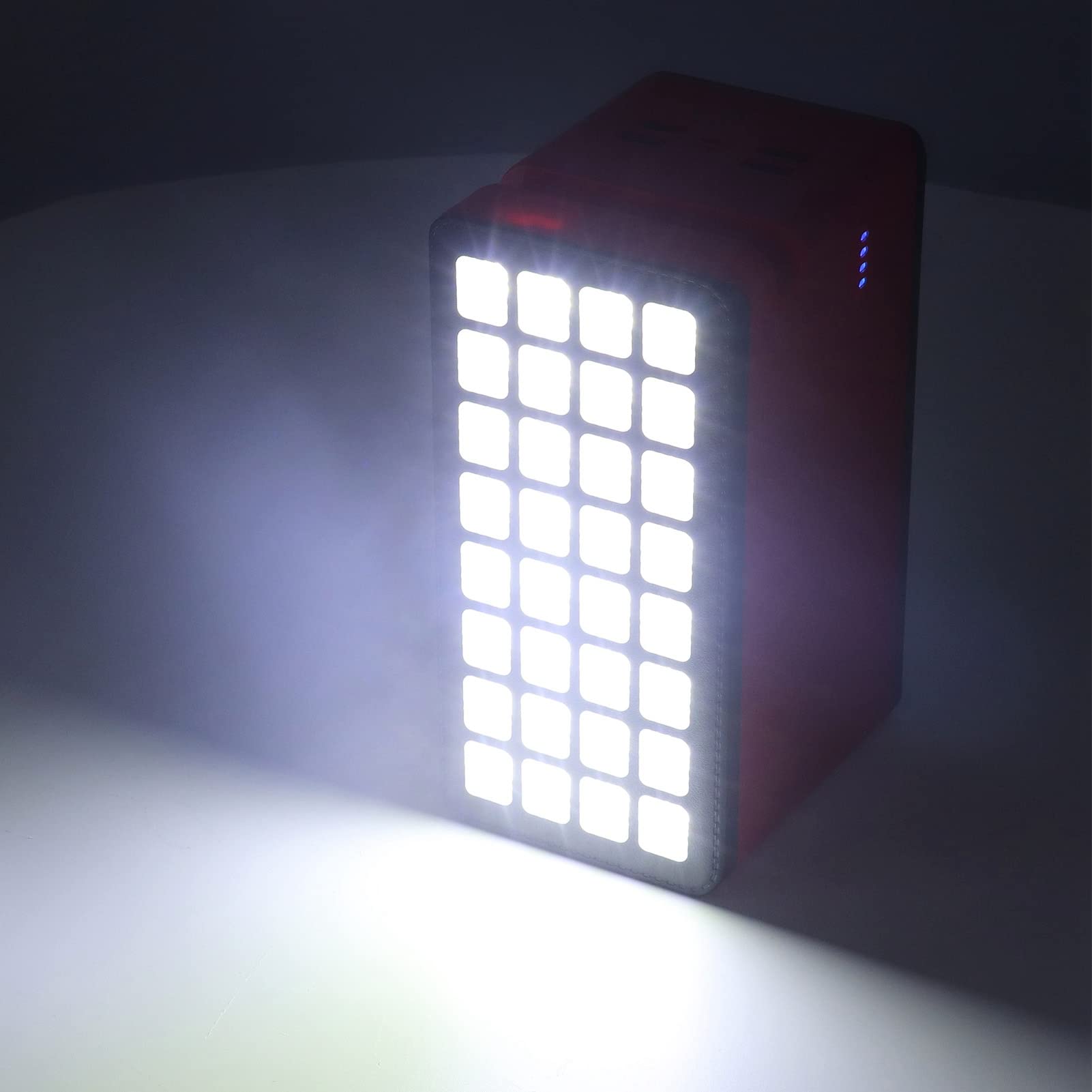 ViaGasaFamido Batterie Portable 100 000 MAh, Batterie Solaire avec Modes d'éclairage LED, 4 Sorties USB pour Le Camping et Les Activités de Plein Air