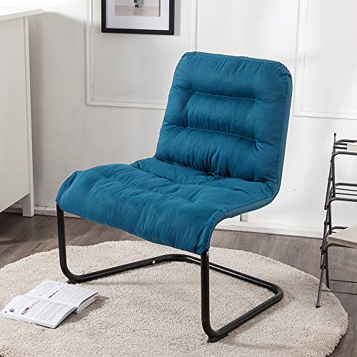 Sillón metal moderno con cojín azul miniatura 4