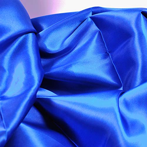 Image of Charmeuse Satin Royal Blue Fabric, 60 inch Wide, Silky, for Wedding,Bridal,Decoration, Fashion,Apparel Crafts by 6 Yards
