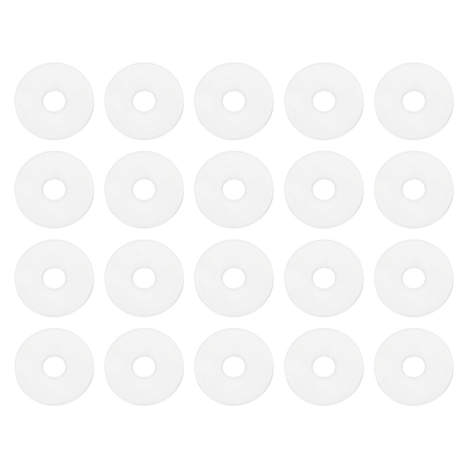 PATIKIL M4 Silicone Flat Washer, 20 Pcs 4mm ID 15mm OD 1.5mm Thick Plain Washer Grommets O-Ring Sealing Gasket Spacer for Faucet Pipe Water Hose Shower Door Handles, White — image 1