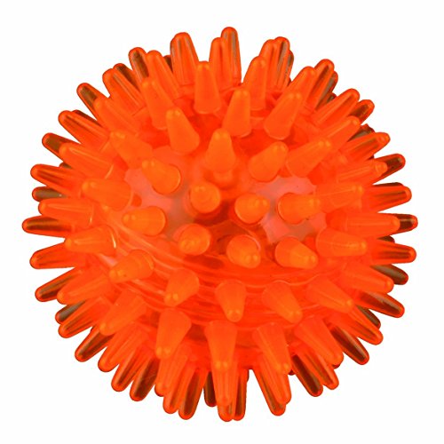 TRIXIE Blink-Igelball für Hunde, Orange, ø 5 cm, 50 Stunden leuchtdauer, Aktivierung bei Aufprall