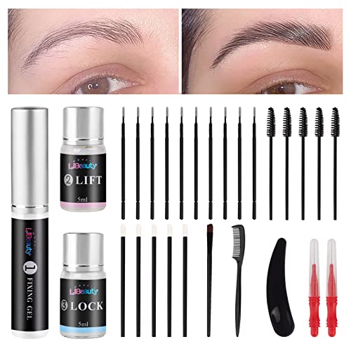 Libeauty Kit de LaminacióN de Cejas | El Kit de Levantamiento de Cejas Viene Con Un Conjunto Completo de Herramientas | FáCil de Usar Y Dura Hasta 6 Semanas PestañAs Y Cejas Para SalóN Y Bricolaje