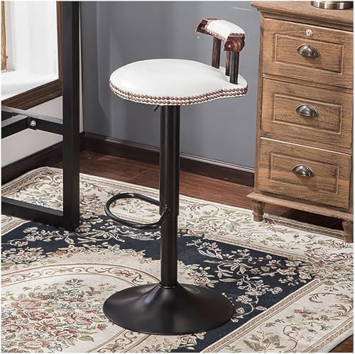 Tabouret de bar en cuir PU gris de haute qualité avec dossier rétro XJBTBA
