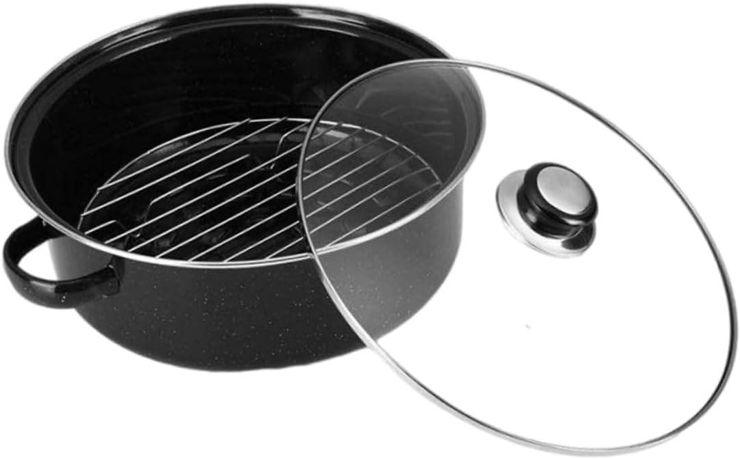 PRETYZOOM Roasted Sweet Potato Pot with Flue Non-Stick Roasting Pan for Chicken Wings and Corn Kitchen Baking Pot for Household Use Multi-Purpose Roaster